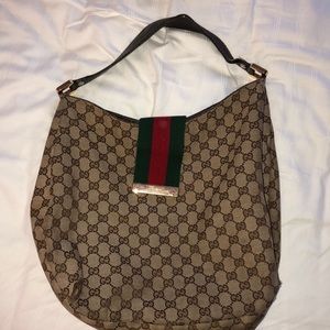 Authentic Gucci Canvas Shoulder Bag